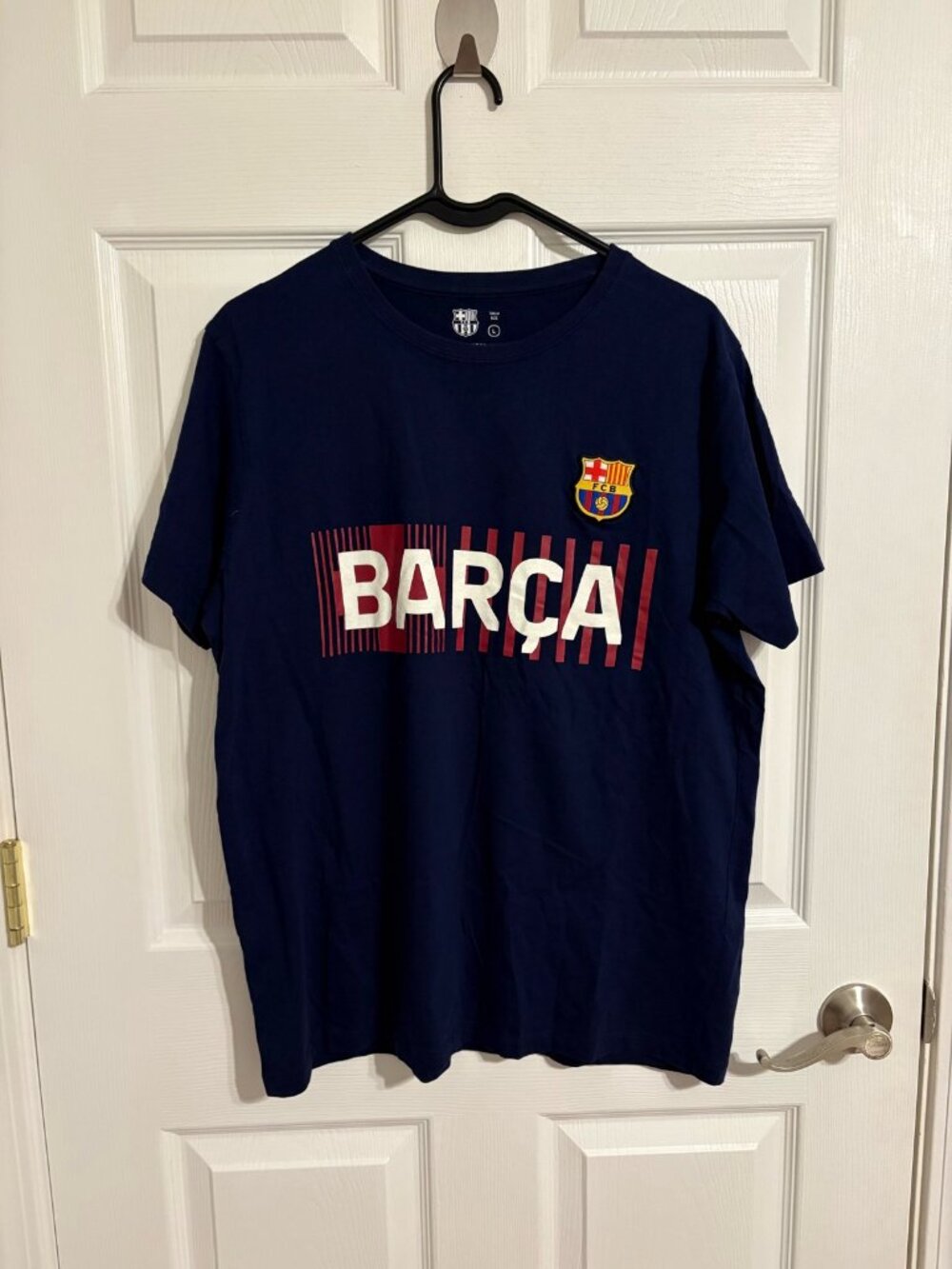 FC Barcelona Barca Navy Graphic T-Shirt Men's Large Soccer